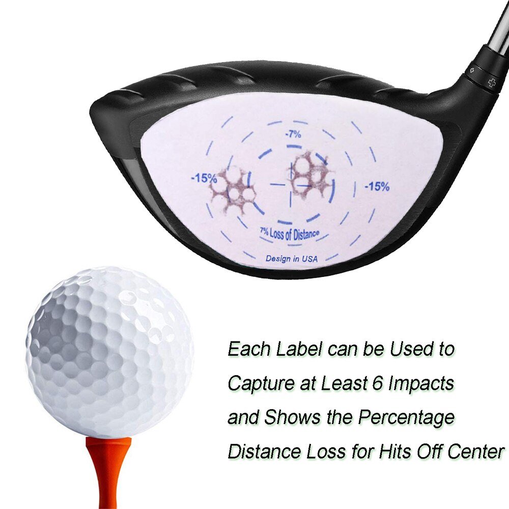 Golfklubba effektmål etikett tejp klistermärke praxis för iron woods wedge club test papper träningshjälp tillbehör