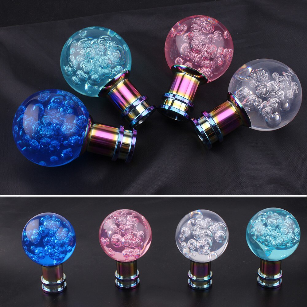 Car Manual Shift Knob Gear Shifter Head Shift Knob Stick Crystal Transparent Bubble Pink Blue White Gear Shift Knob RS-SFN081