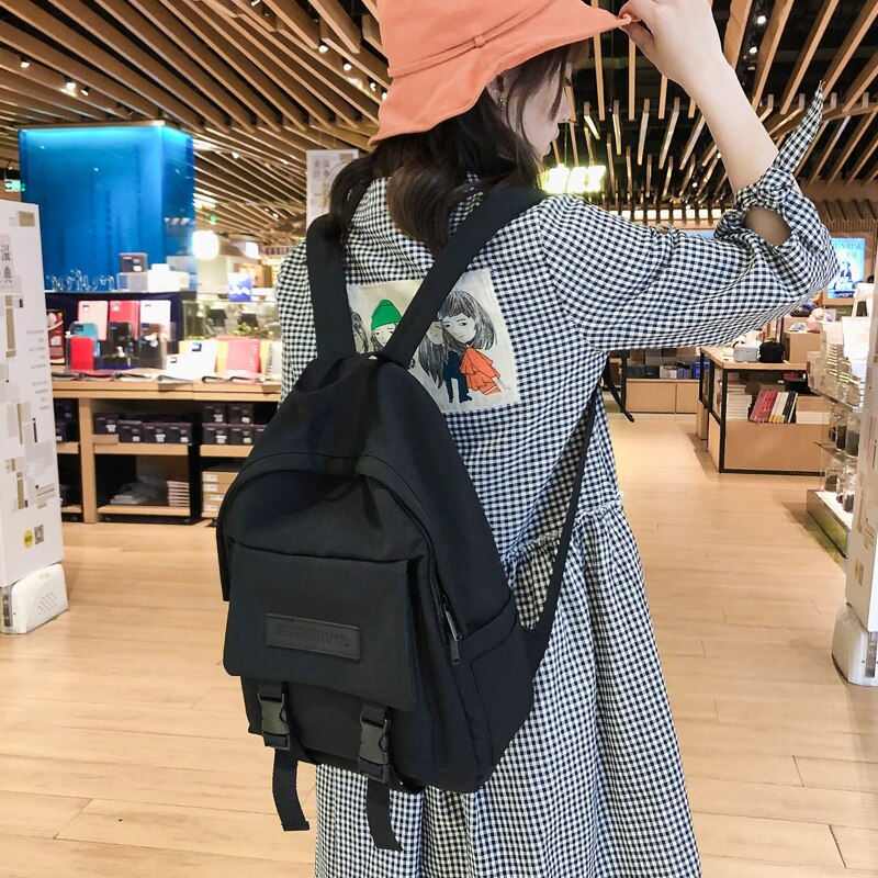 Neue Trend Weibliche Rucksack lässig Klassische Frauen Rucksack Frauen Schulter Tasche Einfarbig Schule Tasche Für Teenager Mädchen