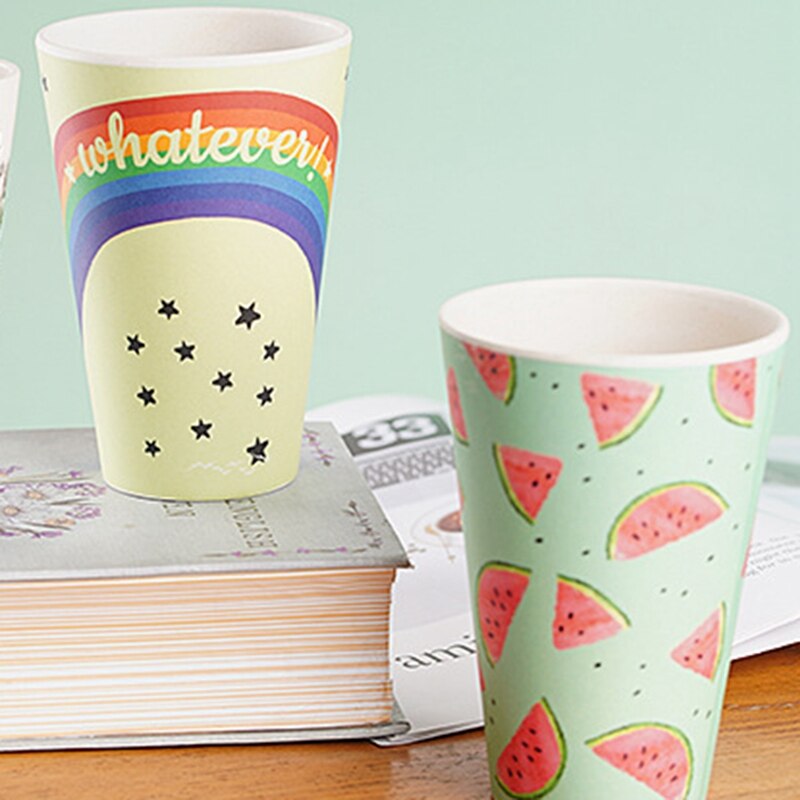 Reusable Bamboo Fibre coffee Cups Eco Friendly Multi-colors 400ml Portable Coffee Tea Mugs Travel Mug With Lid