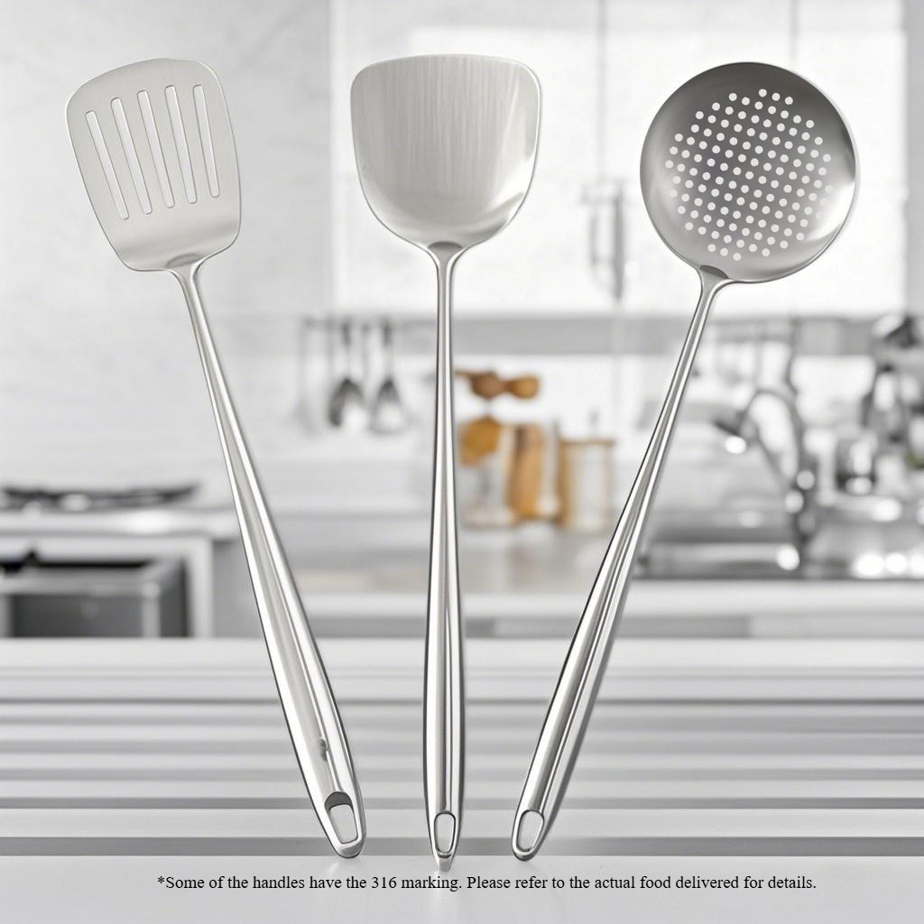 Espátula Wok de acero inoxidable 304, utensilios de cocina de Metal, cuchara giratoria ranurada, cucharón, herramientas de cocina, juego de utensilios, accesorios de cocina: Borgoña