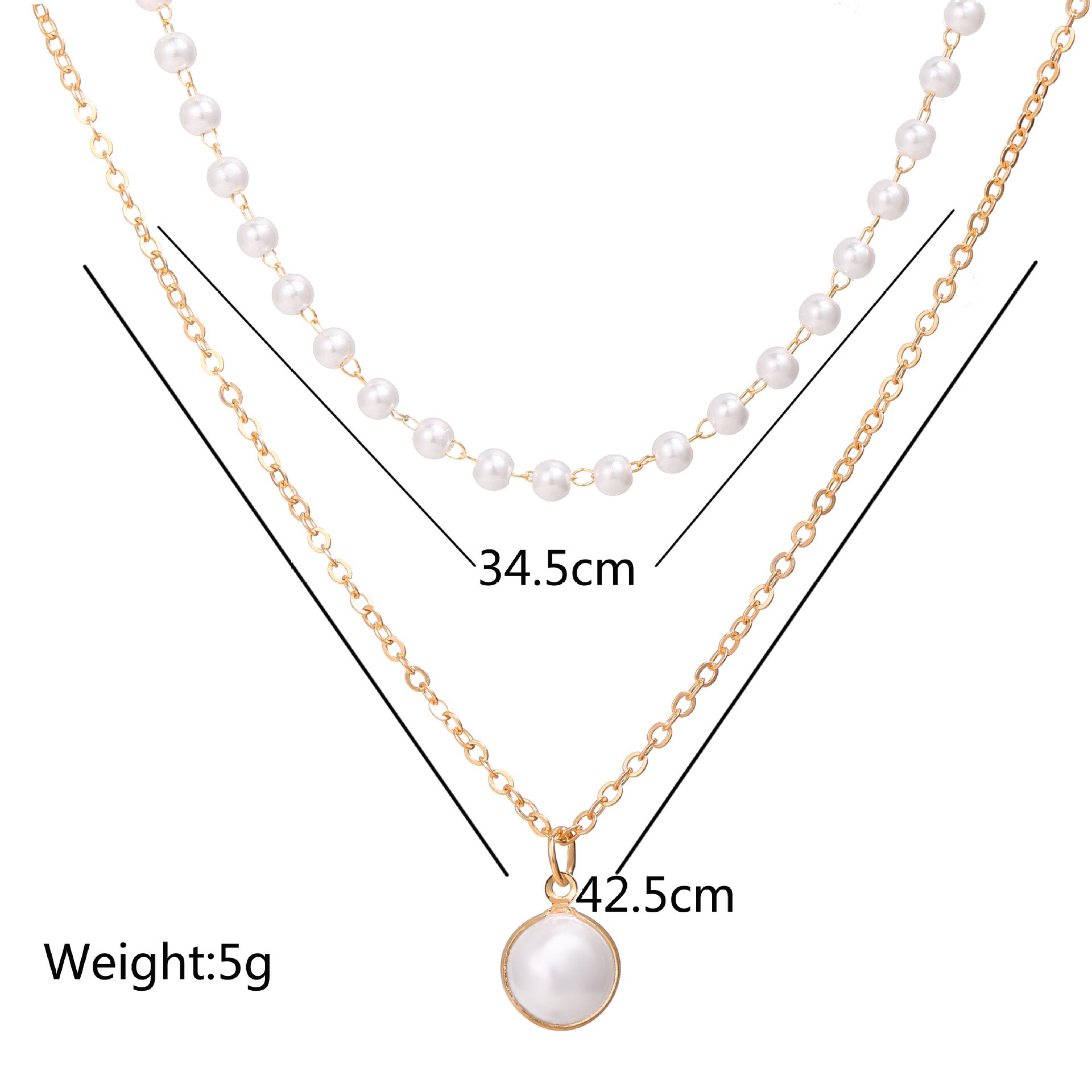 Yobest Elegante Weiß Imitation Perle Halsband Halskette Große Runde Perle Hochzeit Halskette für Frauen Charm Schmuck