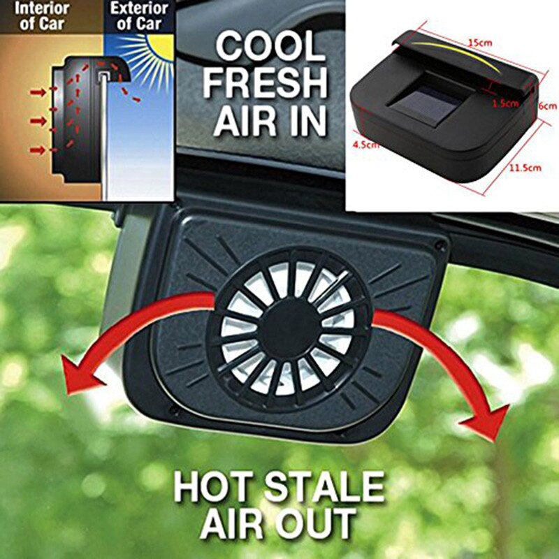 Système de refroidissement système de refroidissement | Pare-brise de fenêtre de voiture à énergie solaire Portable, pare-brise de voiture, Auto évent d'air, outil de refroidissement, enlever les odeurs, style en plastique ABS 10 W