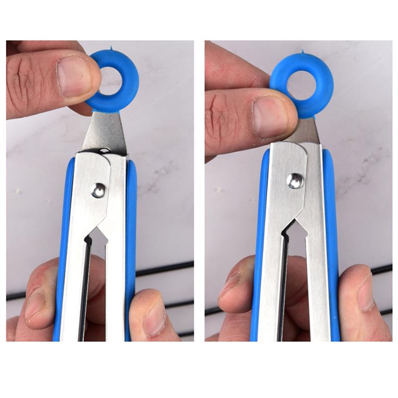Pinzas de silicona de grado alimenticio, antideslizantes, resistentes al calor, para Fideos, herramientas de cocina, accesorios de herramientas para barbacoa, 1 ud.
