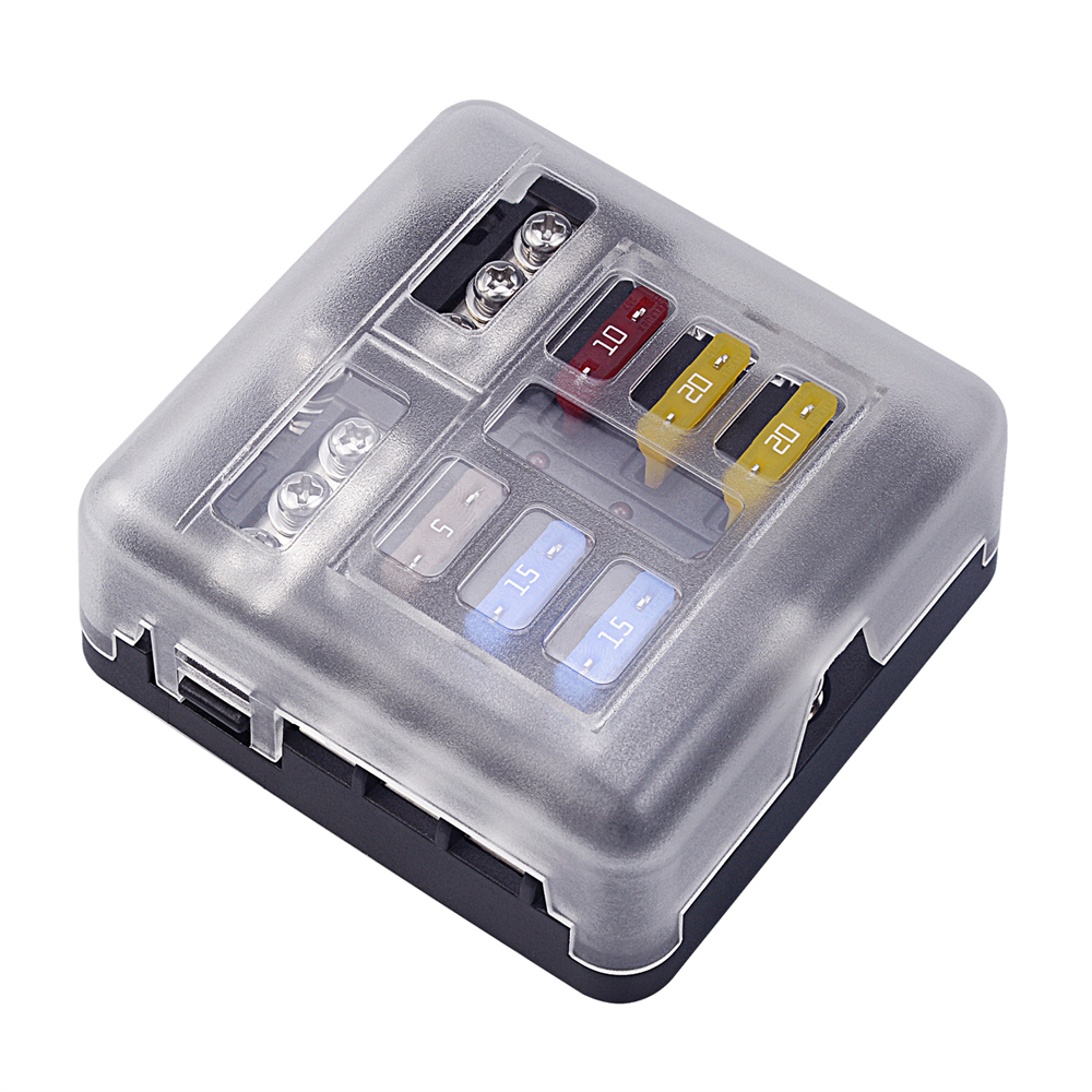 6 Way Fuse Box With Ground Negative Bus For Automotive 12V - 32V DC 180 AMP Atc/ATO Fuses LED Indicator Auto Marine Fuse Block 6 Way Fuse Box With Ground Negative Bus For Automotive 12V - 32V DC 180 AMP Atc/ATO Fuses LED Indicator Auto Marine Fuse Block