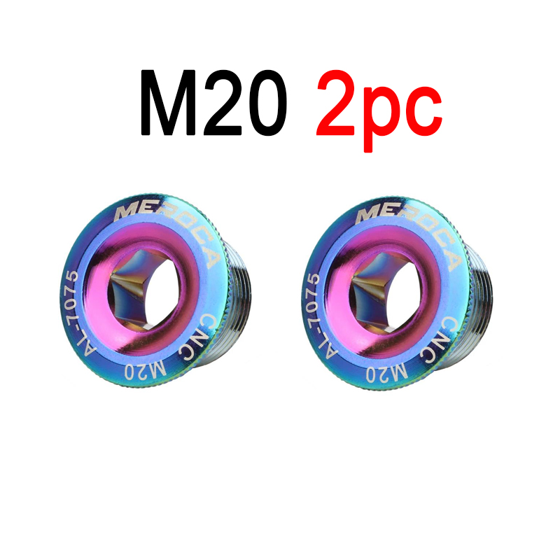 MTB Hollowtech Crank Bolt M18 M19 M20 Mountain Bike Crank Cover Crank Arm Bolt For IXF: Ivory