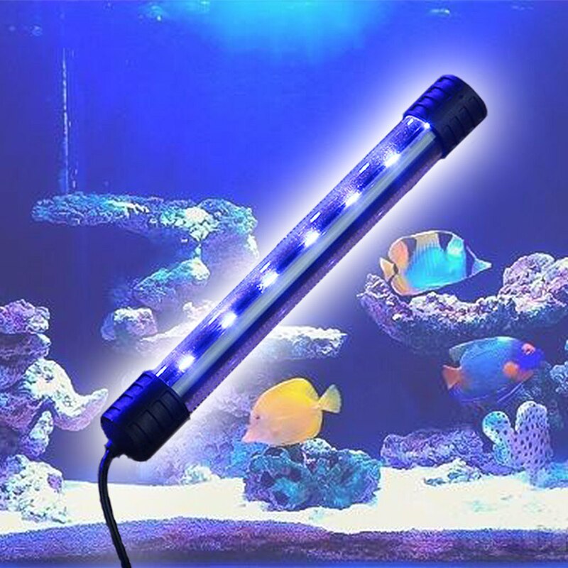 Fita de luz led para aquário, submersível, à prova d'água, com plugue eur, para decoração subaquática, com prendedor