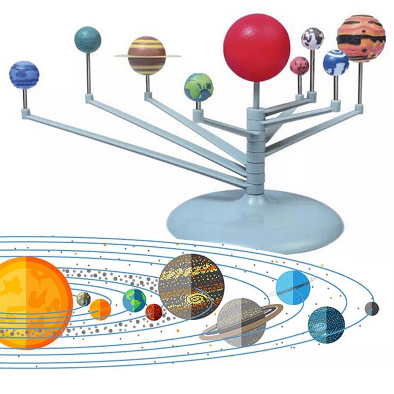 Solsystem uddannelse tecnologia diy otte planeter videnskab legetøj planetarium model montering undervisningsstøtte kid legetøj til børn