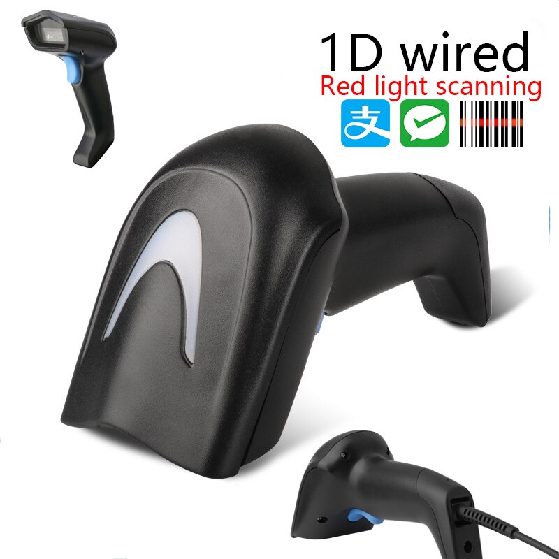 1D Code 2D Code Bedrade Draadloze Code Scanner Bluetooth Barcode Scanner Usb Scanner Code Scanner Supermarkt Kassier: 1D wired