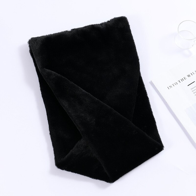 Effen dames wintersjaal korte nepbontkraag snood infinity sjaals halsdoeken ringvormige sjaals voor dames: C4