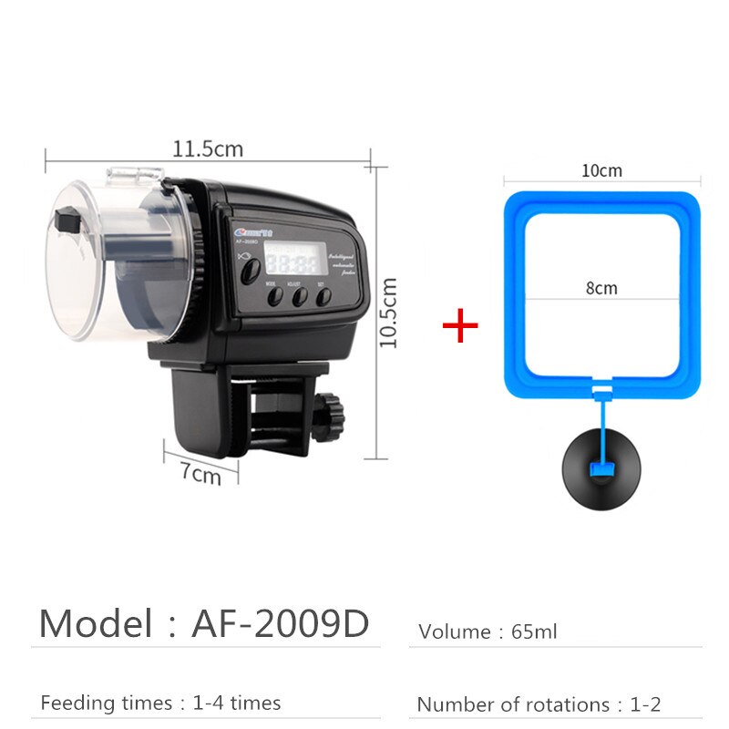 Aquarium Automatic Fish Feeder for Aquarium Fish Tank Auto Feeders with Timer Pet Feeding Dispenser LCD Display Fish Feeder: AF-2009D set 2