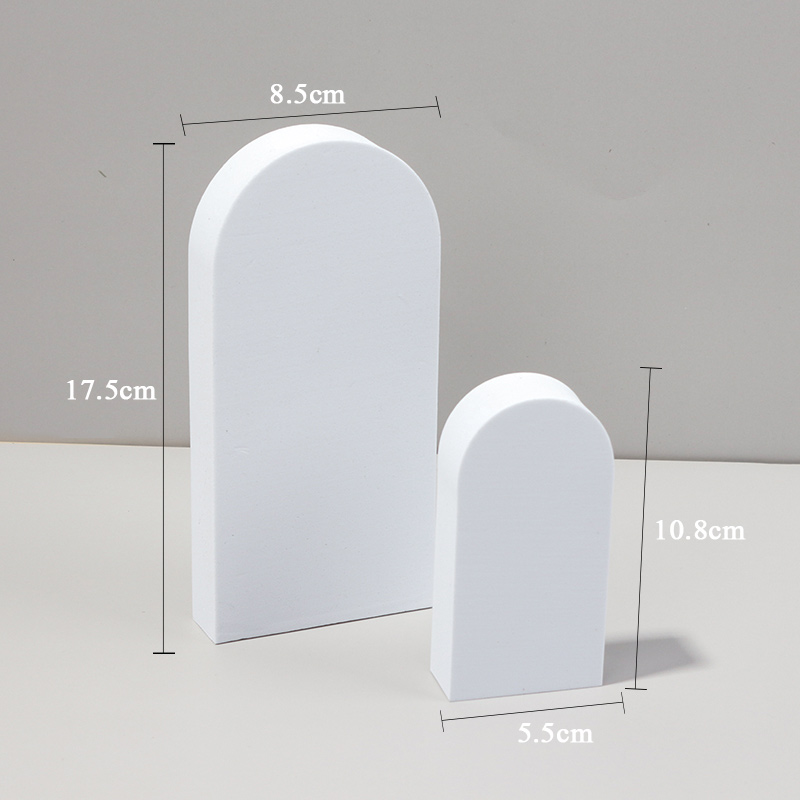 Cubos blancos para fotografía de mesa, Material de decoración de fondo 3D para posar fotos, joyería, juguete cosmético: U-Type 2 pcs