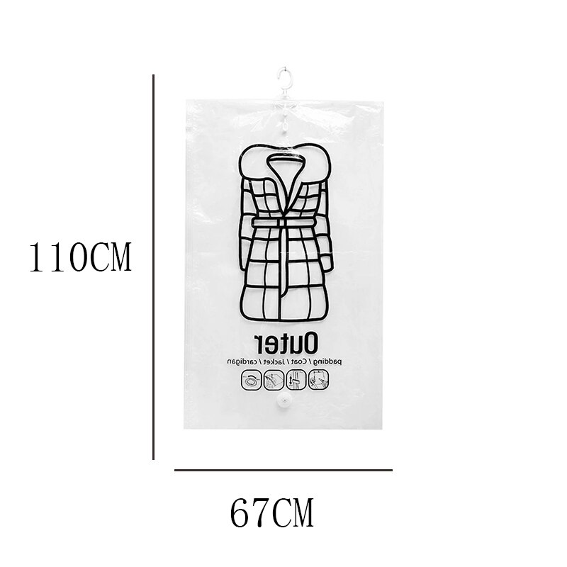 Bolsa colgante de compresión al vacío para el hogar, bolso de almacenamiento de ropa a prueba de humedad, con Tirador Lateral: 110 x 67cm