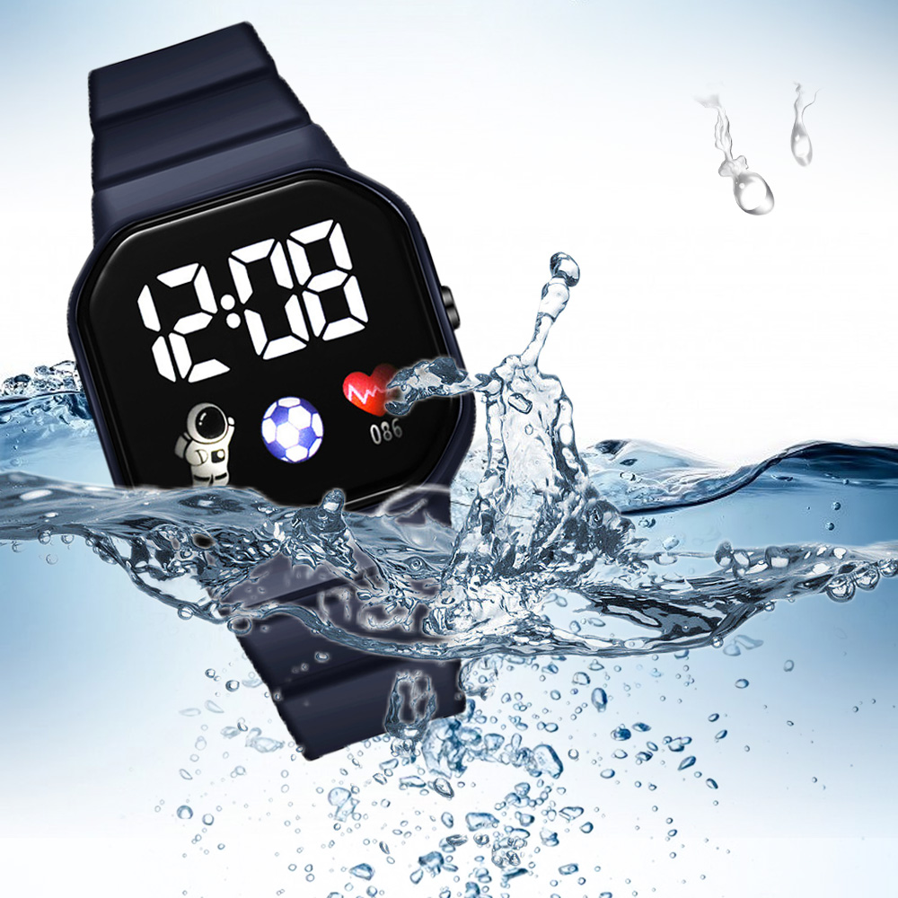 Reloj deportivo para niños, relojes digitales LED, correa de silicona para astronauta, reloj de pulsera electrónico resistente al agua para niños y niñas,