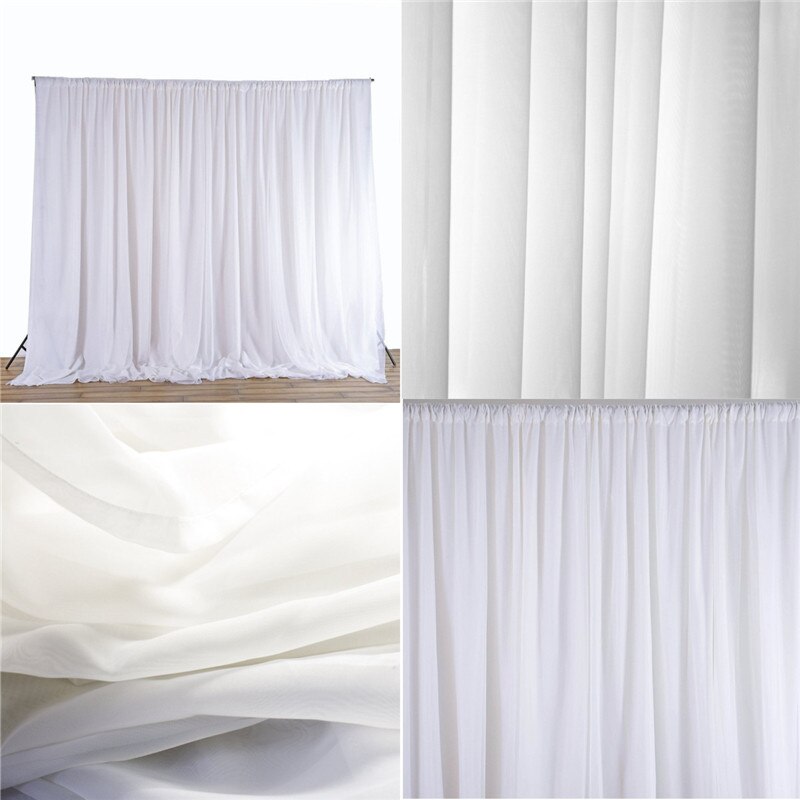 Hvid ren silke klud gardiner paneler hængende gardiner foto baggrund bryllupsfest begivenheder diy dekoration tekstiler 2.4 x 1.5m