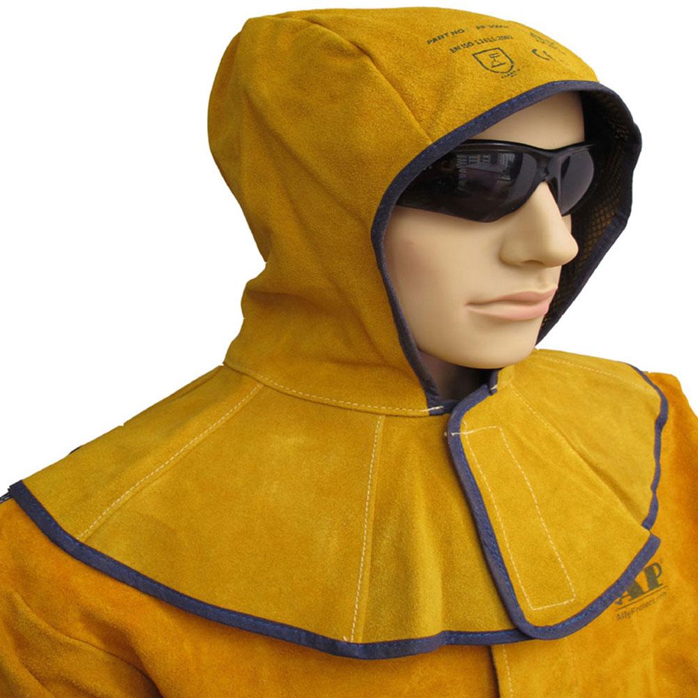 Industrial Protective Welding Cap Head Full Protection Hoods Golden Yellow Full Protective Welding Cap Head And Neck Fire Flower