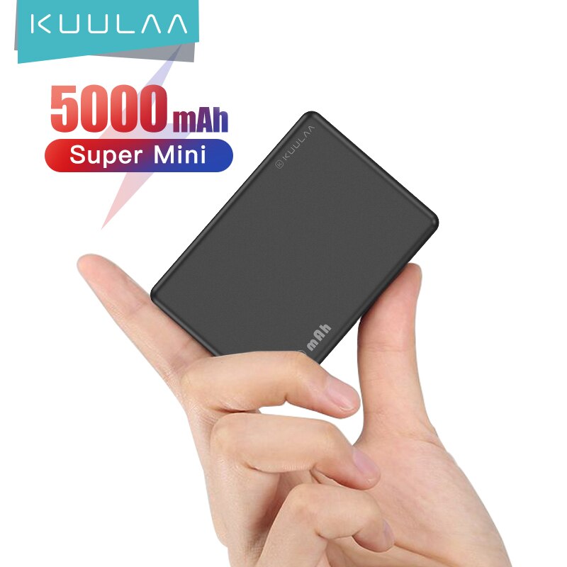 KUULAA – Mini batterie externe Portable 5000 mAh, 5000 mAh, chargeur USB, pour Xiaomi Mi 9 8