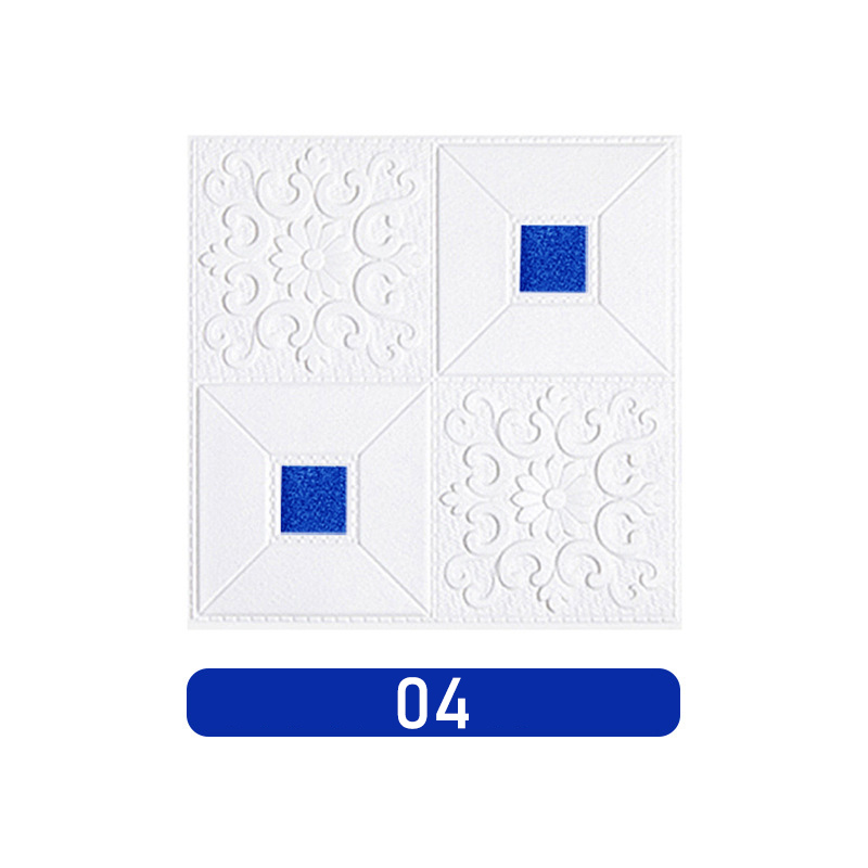 10 Pcs 3D Wall Stickers Ceiling Panel Roof Decor Waterproof Self-Adhesive Foam Wallpaper Living Room Kitchen TV Backdrop Decals: 4