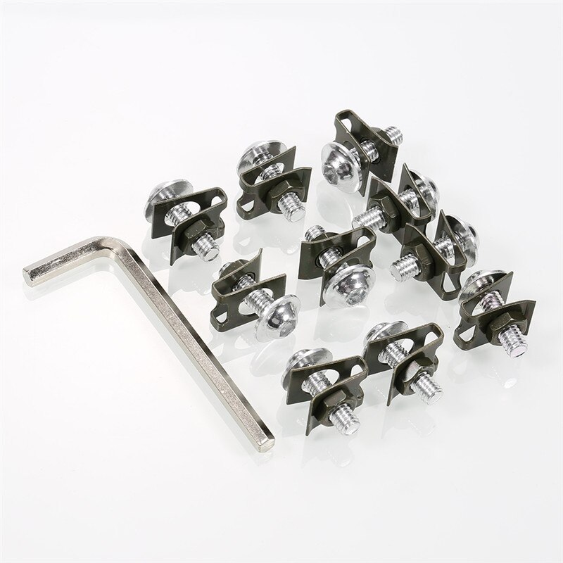 10 Uds carenado de chasis pernos M6 6mm accesorios de la motocicleta aguja velocidad sujetadores con clips metálicos Clips tornillo de resorte de tuerca de estilo de coche