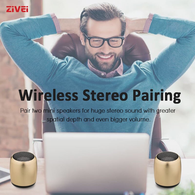 Zivei BM3 Fone Bluetooth Kleine Draagbare Speaker Wired Voor Telefoon Blauw Met Microfoon Outdoor Metalen Bescherming Afstandsbediening