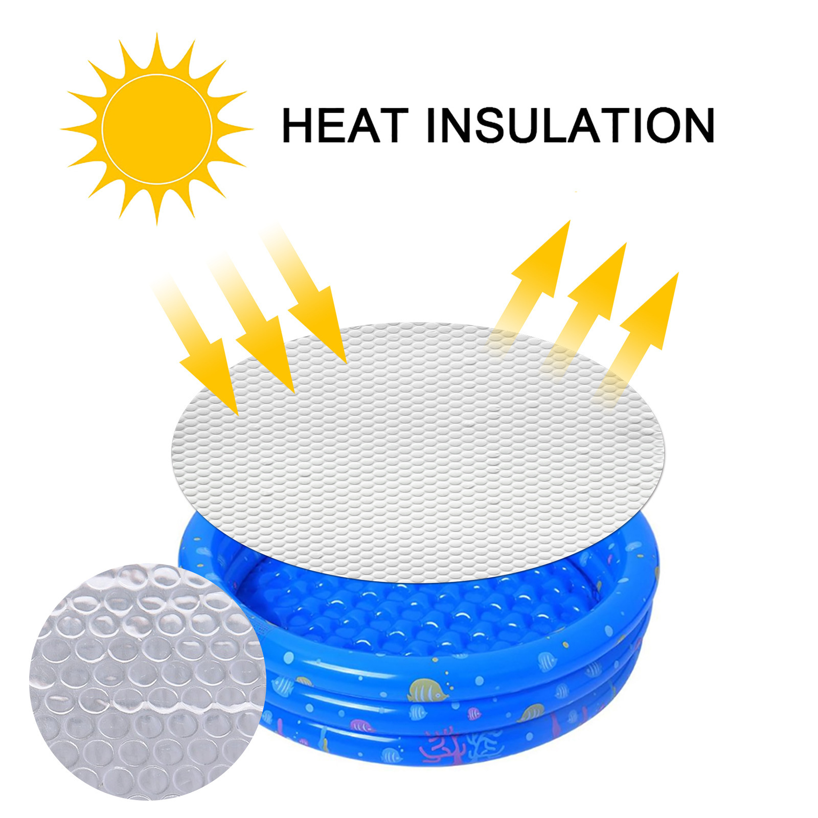 Multifunctional Pool Cover Dust-proof Heat Insulation Swimming Pool Protective Cover Suitable for Most of Small Pool