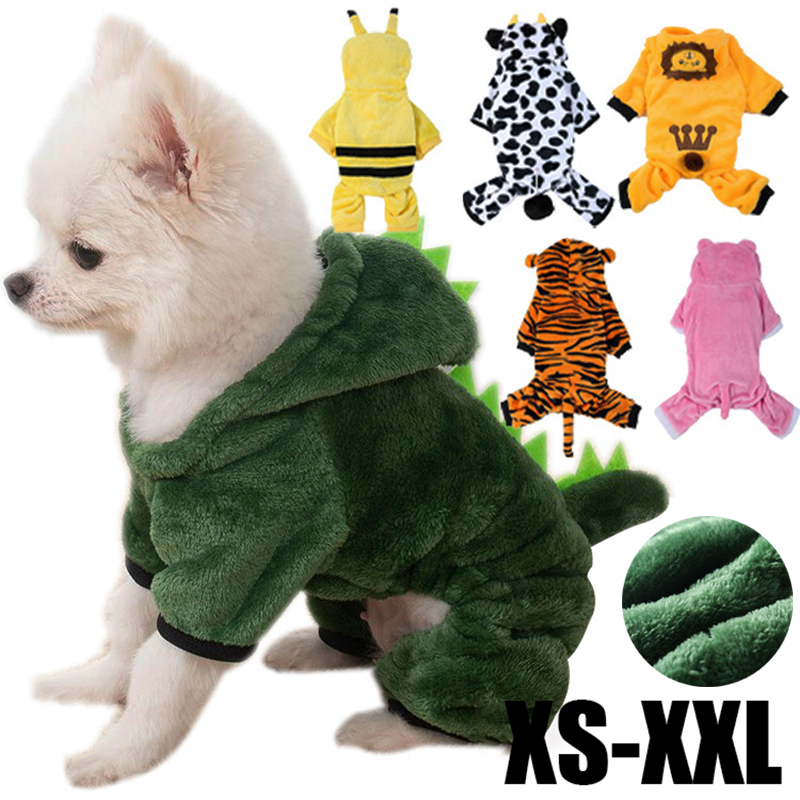 Zimowe ubrania dla psów Ciepłe polarowe bluzy z kapturem dla małych psów Chihuahua Puppy Cats Kurtka Płaszcz Kombinezon dla psa Kostium