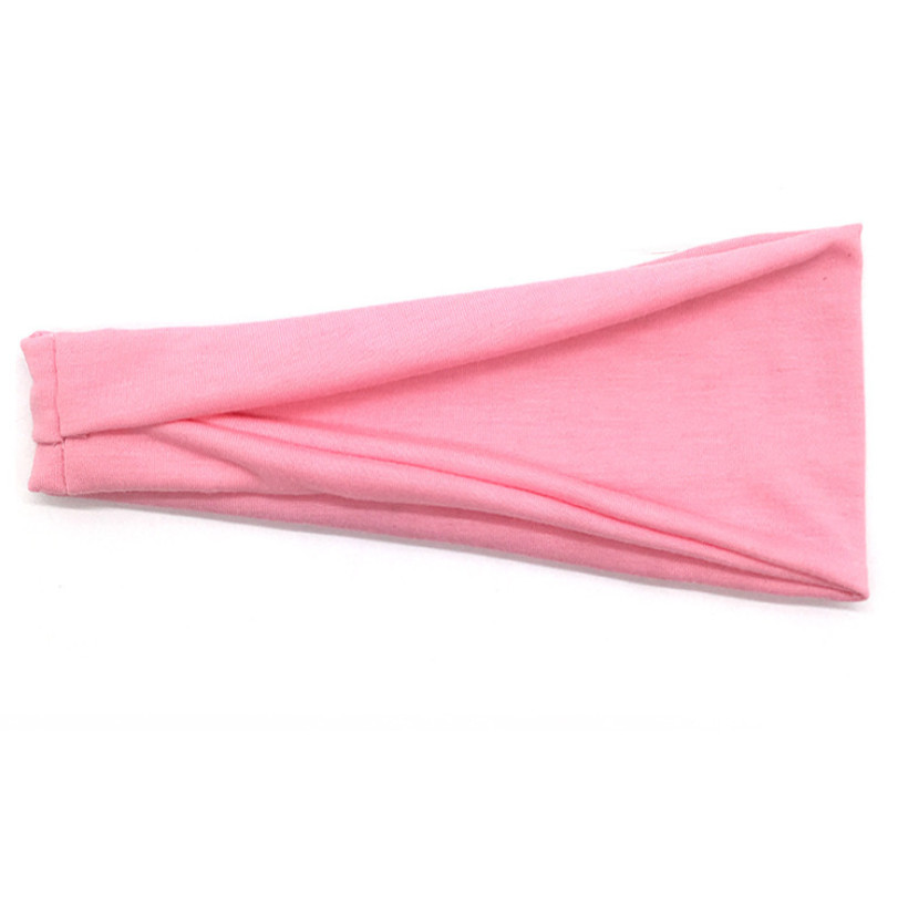 Banda para la cabeza de algodón para mujer, bandas para el cabello a la para mujer, turbante liso, diadema tejida torcida, accesorios para la cabeza anudados: Rosa