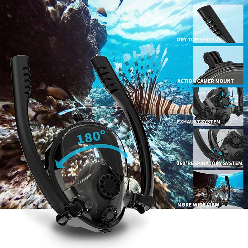 Deanti anti nevoeiro rosto cheio máscara de mergulho máscara de mergulho underwater mulheres dos homens crianças natação snorkel equipamento de mergulho