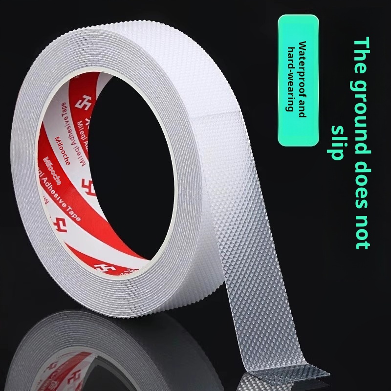 Anti-Slip Tape, Self-Adhesive Wear-Resistant Non-Skid Transparent Silicone Pad, Grid Pattern Waterproof Anti-Slip Grip Strip
