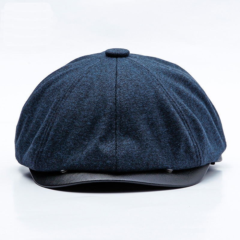 Jamont Winter Thicken Earflaps Newsboy Caps Men Warm Plus Velvet Octagonal Hat Male Detective Hats Painter Caps Visors Chapeau: Dark Blue / Fitted 60cm