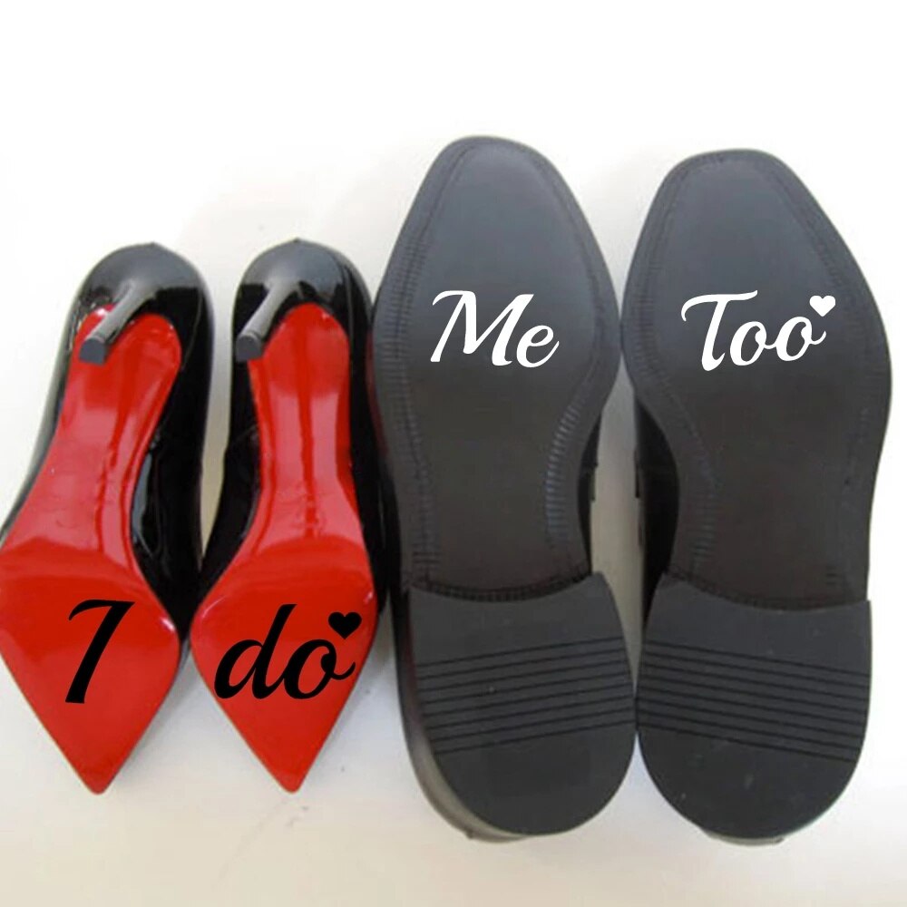 I Do/Me Too Stickers For Shoes Wedding Shoes Sticker Marriage Accessories Bride Groom Vinyl Wedding Stickers Novelty Shoe