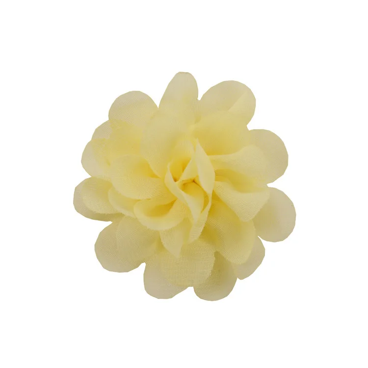 Nishine-Mini Chiffon Tecido Flores para Mulheres e Meninas, Headband, Grampos de Cabelo, Roupas DIY, Bonés, Headwear, Acessórios, 2 ", 20Pcs, Lote: Prateado