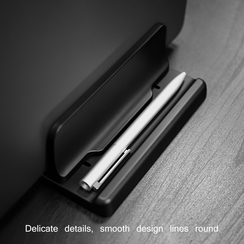 Lodret laptop stativ til macbook air pro 13 15 16 desktop aluminium stativ med justerbar dock størrelse til notebook stativ