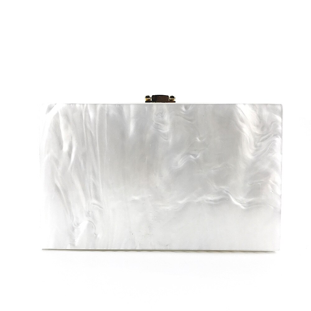 Kvinner akryl veske gull femstjerners kveld clutch vesker bryllup bankett lommebøker med kjede hvit veske  mn1666