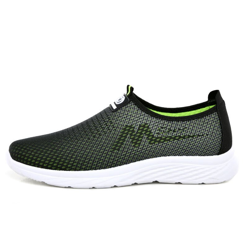 Vesonal sommer lette slip on mesh joggesko herresko pustende komfortable herresko loafers uformelt fottøy: Svart / 38