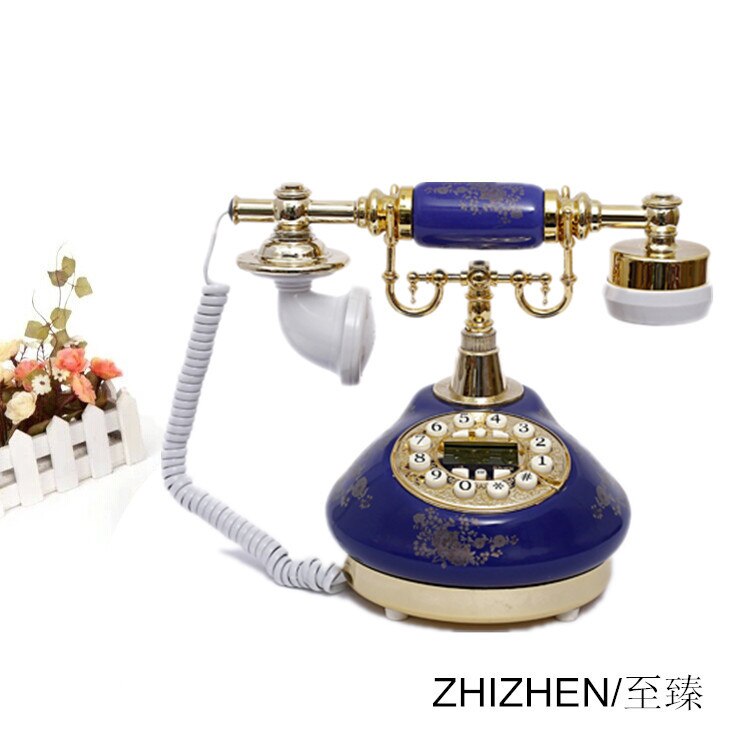 Antieke vintage stijl knop keramische telefoon draaischijf bureau telefoon woondecoratie rode antieke vintage vaste telefoon antieke keramische