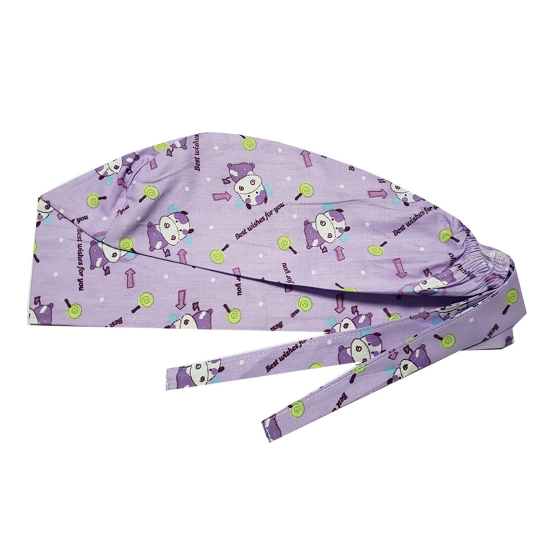 Printing Hat Breathable Beauty Salon Cap Unisex Laboratory Work Hat Adjustable Tieback Work Cap: 11