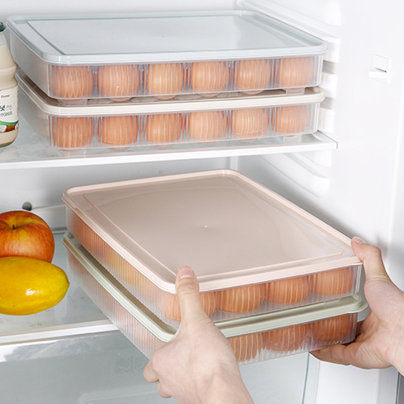 Æg opbevaringsboks 24- æg hårdt plast æg tilfælde organisator holder æske beholder æg dispenser til køleskab kapacitet