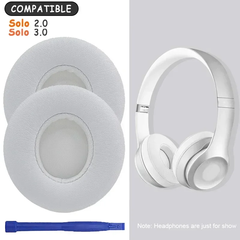 Oorkussens voor beats solo 2, solo 2 oorkussens, solo 3 koptelefoon oorkussens, oorschelpen, vervangende onderdelen 3 headset schuimrubberen kussen: Wit
