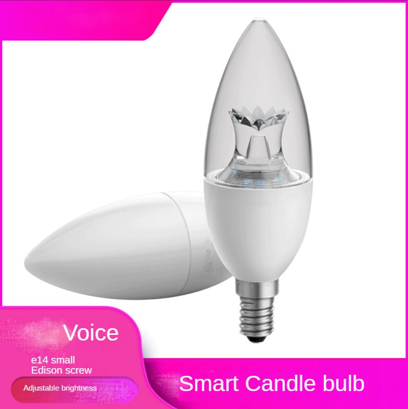 Zhirui-Lámpara LED tipo vela con punta trasera pequeña, rosca e14, luz blanca cálida, Bombilla inteligente de ahorro de energía
