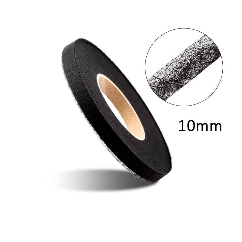 Fita para tecidos com cola adesiva, derrete em ferro, dupla face, patchwork, costura, acessórios de costura, diy: 10mm black
