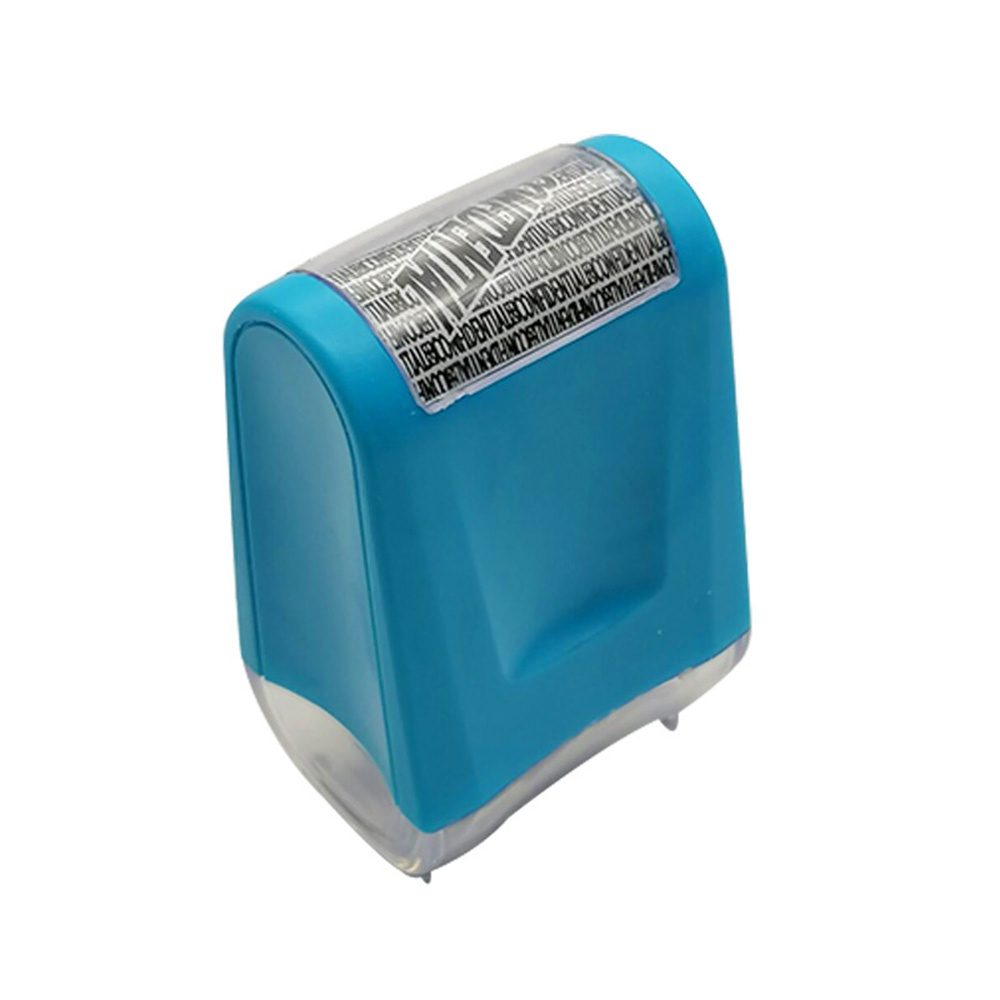2Pcs Stamp Roller Anti-Theft Protection ID Seal Smear Privacy Confidential Data Guard Information Data Identity Address Blocker: Blue