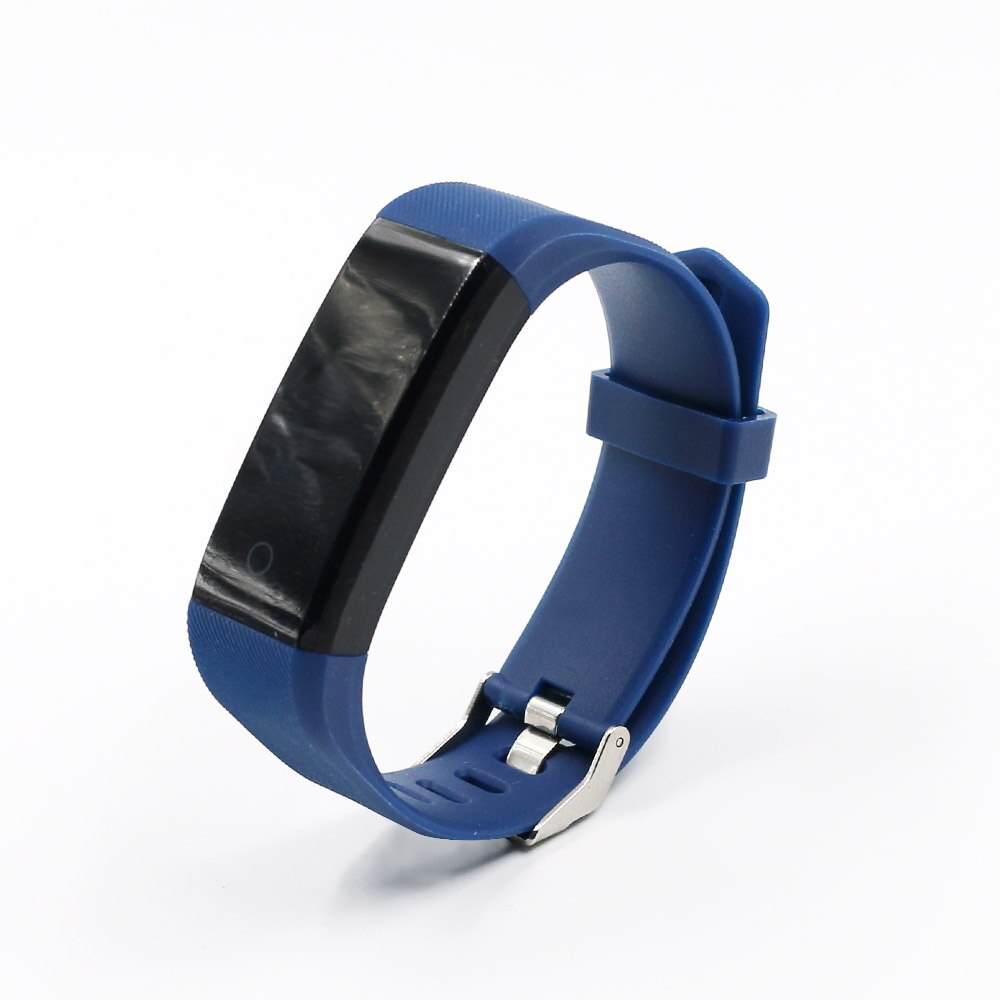 Slimme armband, 115 plus kleurenscherm, sportstappenteller, digitale fitnesstracker, bluetooth, waterdicht, slimme klok, usb-oplaadfunctie: Blauw