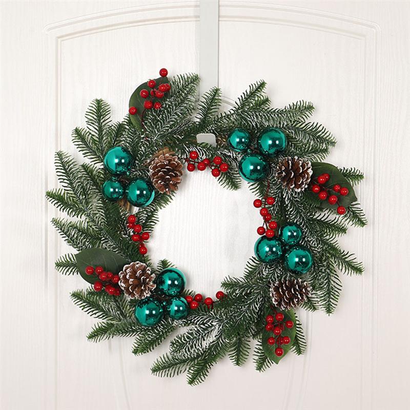 1Pc Christmas Garland Pendant Pine Cone Wreath Party Hanging Decor Wall Pendant