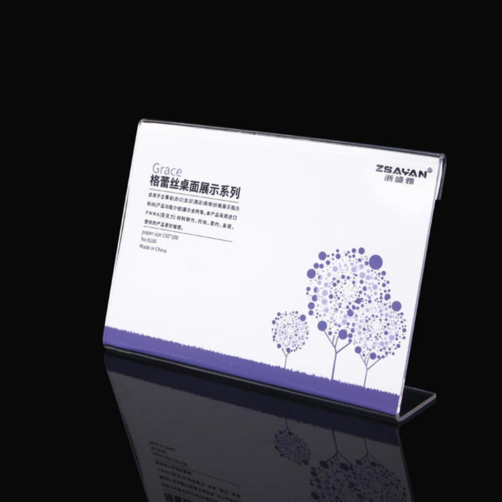 10 Pcs 4*6CM L Label Holder Acrylic Label Price Tag Stand Frame Table Sign Desk Frame Label Holder Display Stand Label Case M7L5