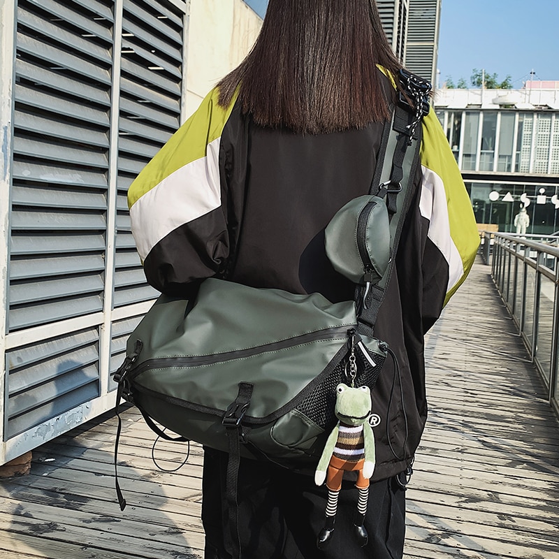 2020 nova unisex grande capacidade de um ombro crossbody saco coreano individualidade oxford pano estudantes schoolbag moda legal