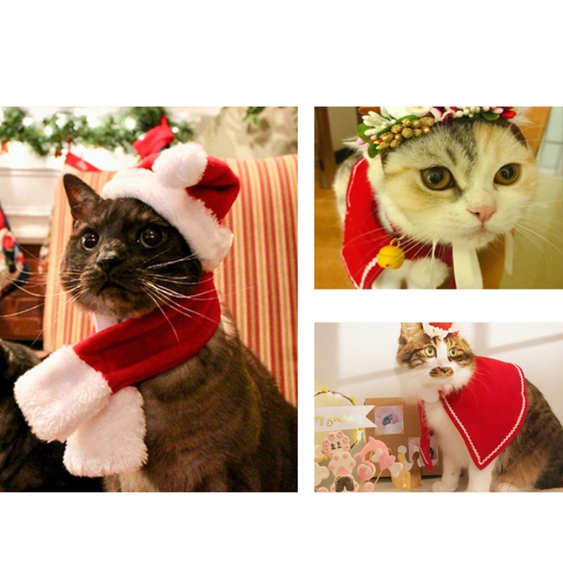 Cão de estimação gato roupas traje chapéu de gato de halloween cachecol terno manto vestir-se ano novo animal de estimação manto roupas de natal maschas 2019