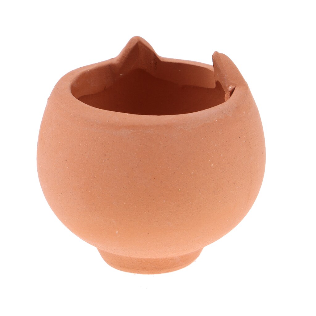 1/12 Miniature Porcelain Flower Pots Cute Cat Ears Shape Flowerpot Ornament: Yellow