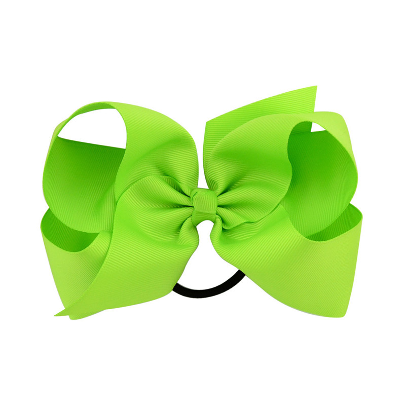 Lazos para el pelo de Color sólido de 6 pulgadas, gomas elásticas para el pelo, coleteros de goma para niña, accesorios para el cabello: green