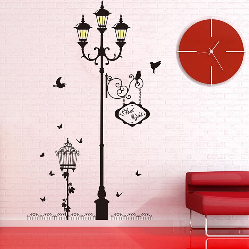 Eldgammel lampe fugl veggklistremerker vinyl stue soverom sofa bakgrunn dekorasjon veggmaleri kunst dekaler hjem dekor tapet